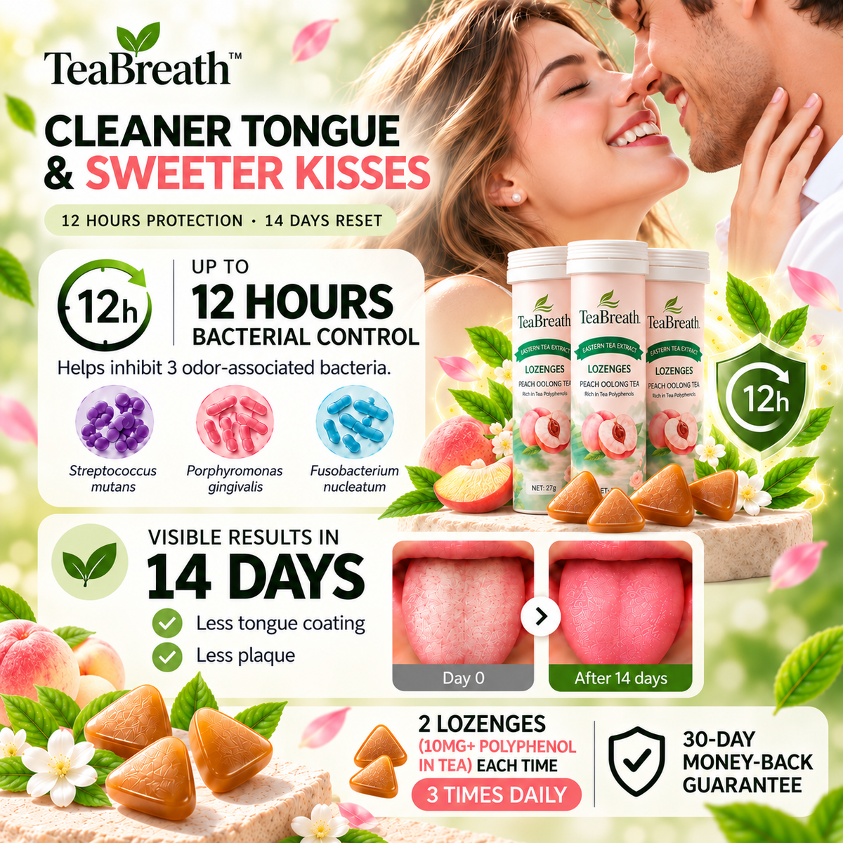 14-DAY FRESH KISS - A CLEANER TONGUE. FRESHER BREATH. SWEETER KISSES.
